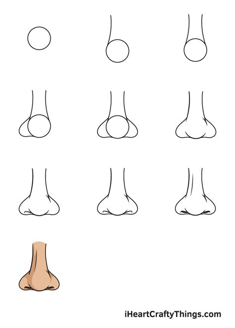 Noses are the most sculptural feature of the face, and as such offer a wealth of variation possibilities. From the front, noses are drawn using an “M” and an “h”. From the side, use an “L” and a “U”. These SHAPES are consistent. More than any other feature on the face, the nose can be distorted almost beyond recognition, and ...
